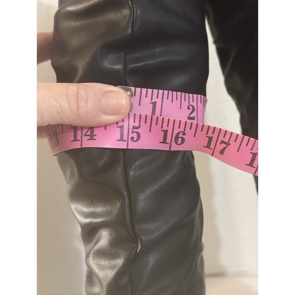 XOXO Marah-C Black Knee High Boots 8.5M Faux Leather Slouch Buckle Zip Riding - Picture 15 of 16